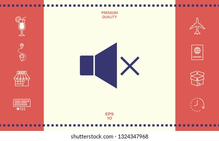 No Volume icon. Graphic elements for your design