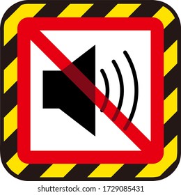 No volume sign isolated vector illustration