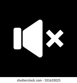 No Volume - white vector icon