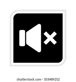 No Volume -  white vector icon