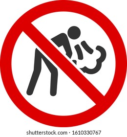 No Vomit Vector Icon. Flat No Vomit Symbol Is Isolated On A White Background.