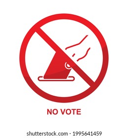 No vote sign isolated on white  background vector illustration.