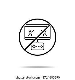 No Vs wars, game, game controller icon. Simple thin line, outline vector of esport ban, prohibition, embargo, interdict, forbiddance icons for ui and ux, website or mobile