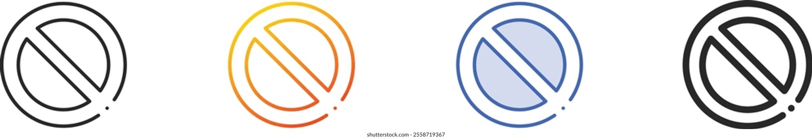 no waiting icon.Thin Linear, Gradient, Blue Stroke and bold Style Design Isolated On White Background