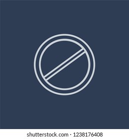 No waiting sign icon. Trendy flat vector line No waiting sign icon on dark blue background from traffic sign collection. 