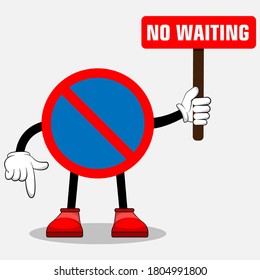 no waiting traffic sign character vector