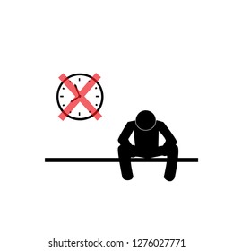 No waiting for work hour begin, Not Allowed Sign, warning symbol, road symbol sign and traffic symbol design concept, vector illustration.illustration.