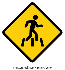 No walk icon access for pedestrians prohibition sign, vector illustration. No pedestrian sign