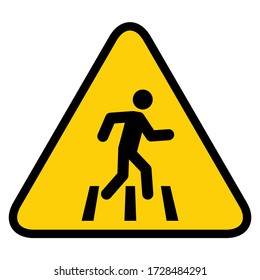 No walk icon access for pedestrians prohibition sign, vector illustration. No pedestrian sign