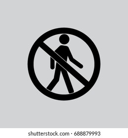 no walk sign vector icon