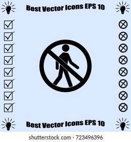 no walk sign vector icon