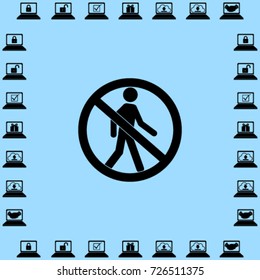 no walk sign vector icon