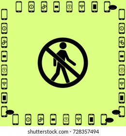 no walk sign vector icon