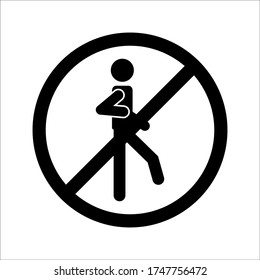 No walking traffic sign. Prohibition No Pedestrian Sign on white background