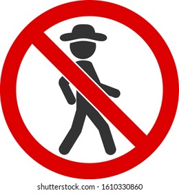 No walking vector icon. Flat No walking symbol is isolated on a white background.