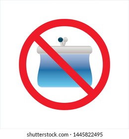 no wallet icon woman wallet symbol vector