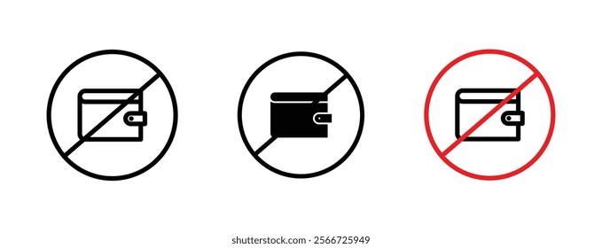 No wallet signs vector collection pack
