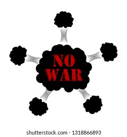 No war banner with smoke explosion and text. Vector illustration design