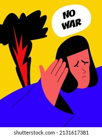 No war Concept. War in Ukraine. Flat vector illustration.