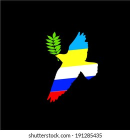 No war. Dove of Peace Ukraine Russia. Vector