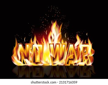 No War fire background, vector illustration