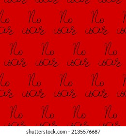 No hay guerra. Texto de escritura a mano. Patrón veloz. Ilustración de fondo, diseño decorativo para tela o papel. Negro ornamental moderno