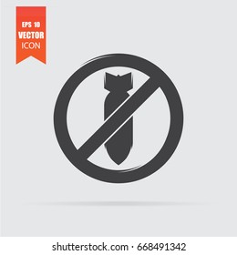 No war icon in flat style isolated on grey background. For your design, logo. Vector illustration.