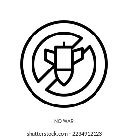 no war icon. Line Art Style Design Isolated On White Background