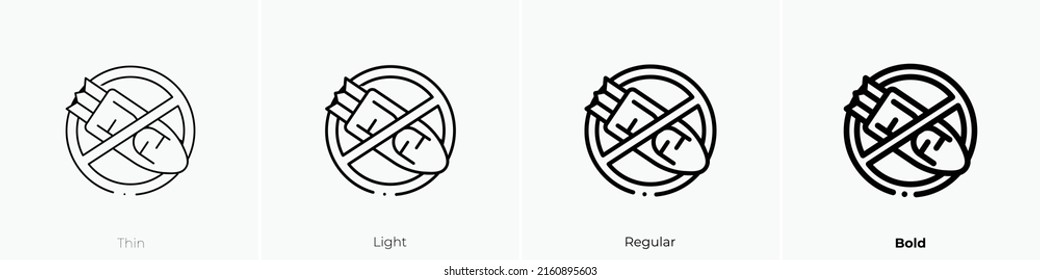 no hay icono de guerra. Signo de estilo lineal aislado en fondo blanco. Ilustración vectorial.