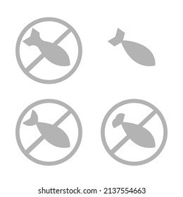 ningún icono de guerra, concepto de paz, ilustración vectorial