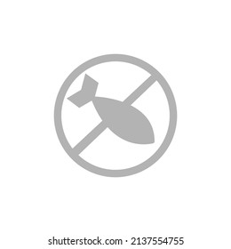 ningún icono de guerra, concepto de paz, ilustración vectorial
