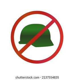 ningún icono de guerra, concepto de paz, ilustración vectorial