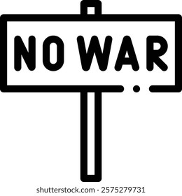 no war icon. Thin Linear Style Design Isolated On White Background