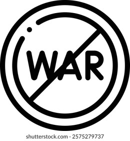 no war icon. Thin Linear Style Design Isolated On White Background