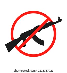 No war icon. Vector isolated no gun icon. Banner gun ban