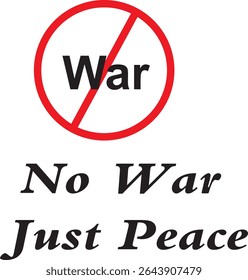No War Just Peace Red Circle