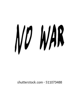 No war lettering vector as a doodle illustration