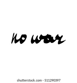 No war lettering vector of hand drawn doodle illustration