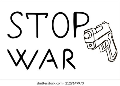No war. Lettering and weapons. vector
