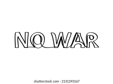 No war on a white background , continuous line drawing, vector design