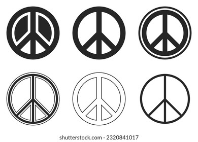 NO WAR. Pacifist symbol icon isolated. World peace.