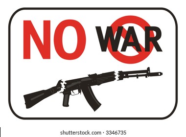 No War placard isolated on a white background
