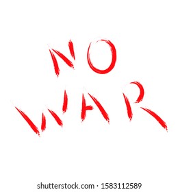 No War Red Lettering On White Stock Vector (Royalty Free) 1583112589 ...