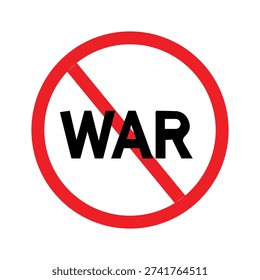 No war sign, anti war protest symbol vector illustration