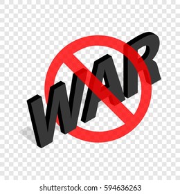 No war sign isometric icon 3d on a transparent background vector illustration