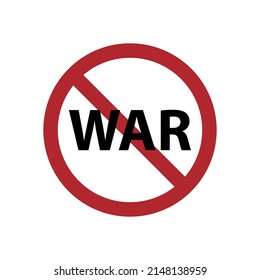 No War Sign Round Red Prohibition Stock Vector (Royalty Free ...