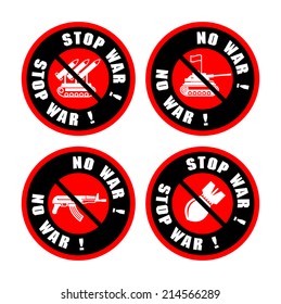 No war signs set, vector illustration