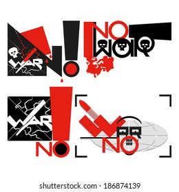No war! Stylized, abstract poster against violence, against war.