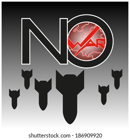 No war! Stylized, abstract poster against violence, against war.