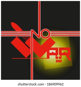 No war! Stylized, abstract poster against violence, against war.